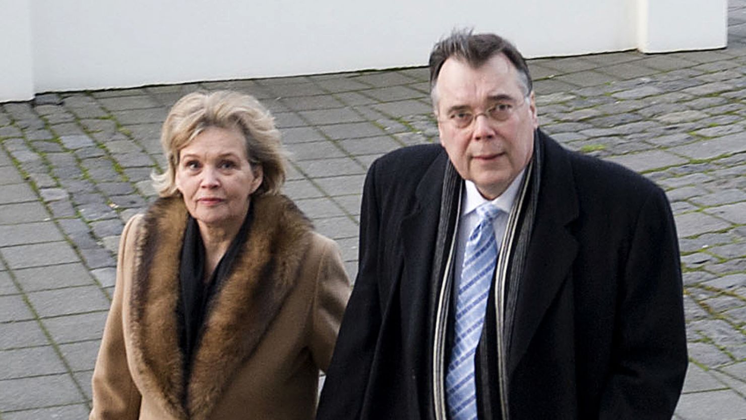 Iceland's ex-Prime Minister Geir Haarde and his wife, Inga Jona Thordardottir, arrive at a Reykjavik court in March. 