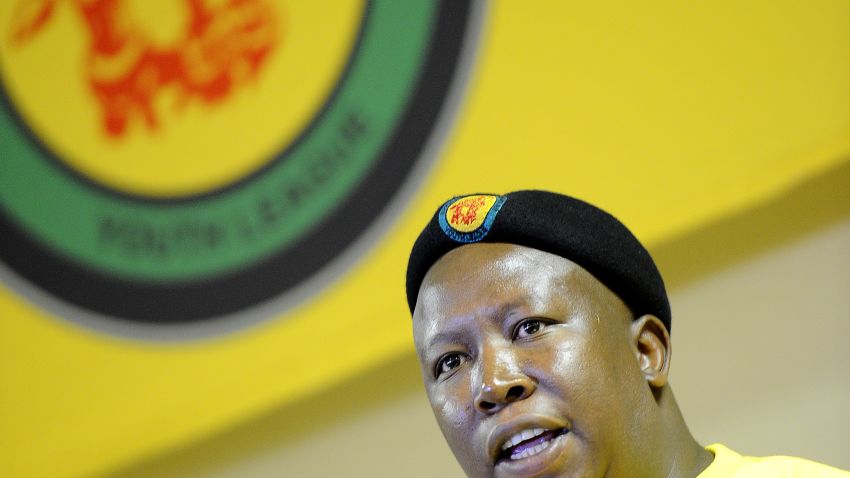 ANC Youth League leader Julius Malema delivers a speech on February 10, 2012 during a meeting in Pretoria.