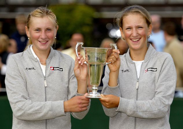 Azarenka was a Wimbledon champion at the age of 14, winning the girls'  doubles title in 2004 with compatriot Volha Havartsova.