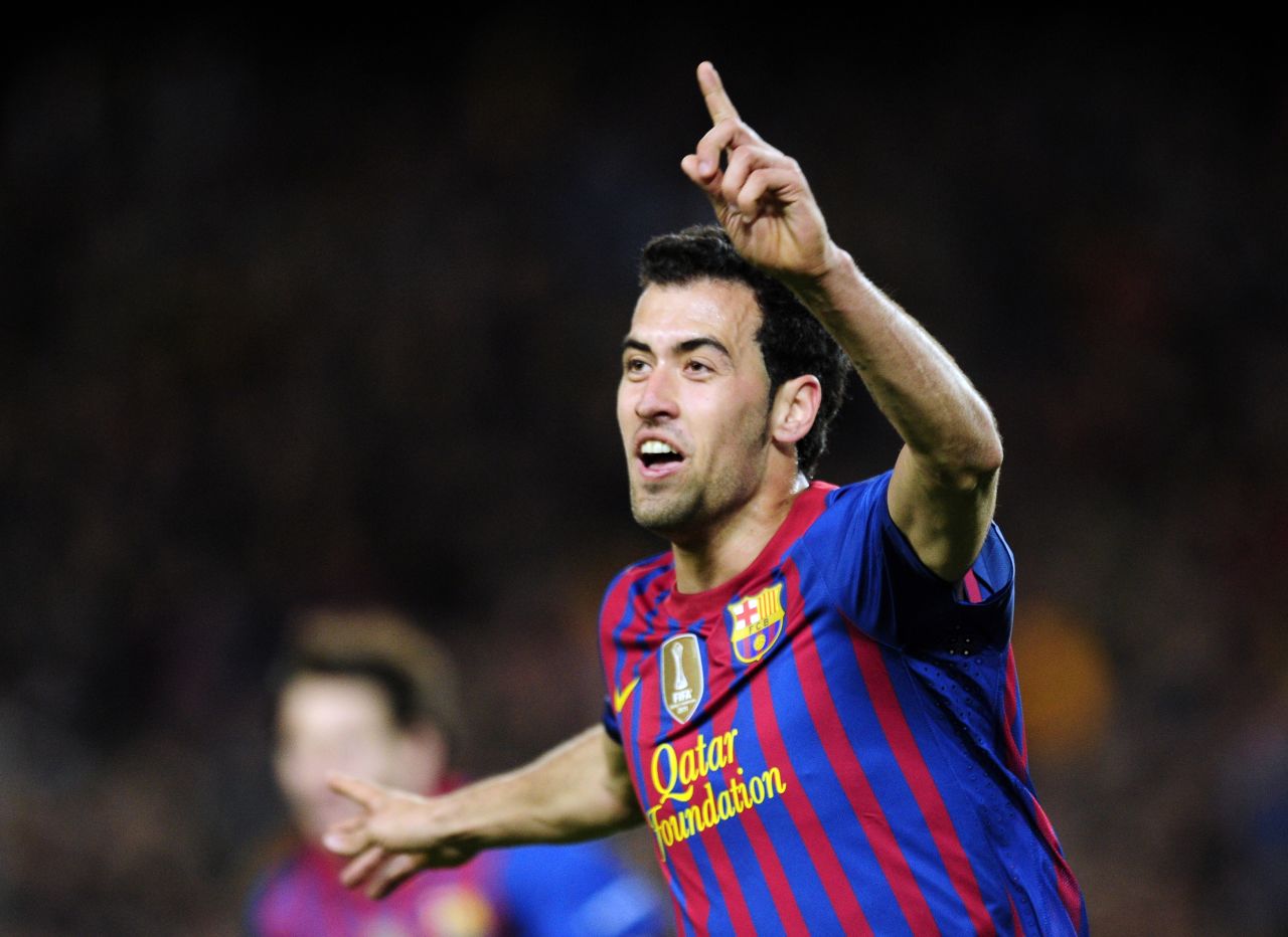 After Barcelona miss several chances, Sergio Busquets puts them ahead on the night and level on aggregate after 35 minutes.