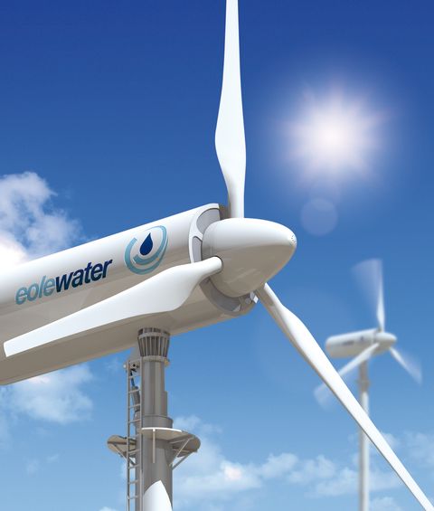 French company, Eole Water, has invented a wind turbine that can generate water from humid air.