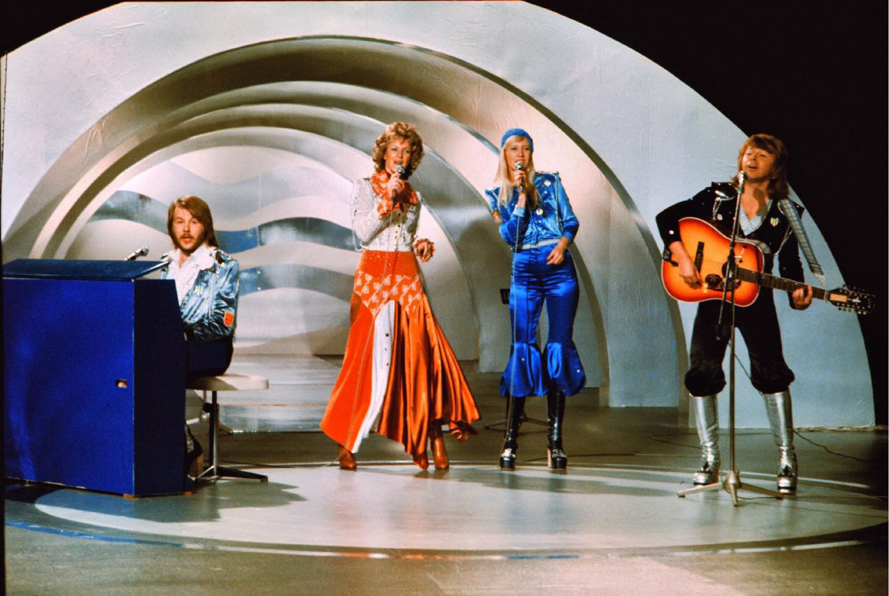 The Swedish pop group ABBA performs the hit "Waterloo" at Eurovision 1974, held in Brighton in the UK. The group's victory inspired a long-lasting Swedish love affair with the competition -- and the annual "Melodifestivalen" national song contest through which the Swedish Eurovision entry is chosen.