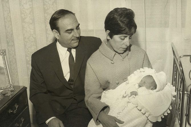 Baby Juan Luis Moreno with the parents who told him they had bought him from a nun.