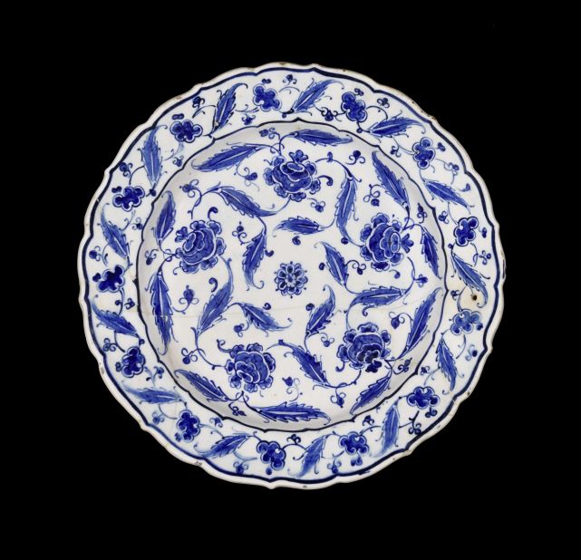 This blue and white dish, covered in stylized peonies and leaves, was made in the Turkish town of Iznik, famed for its pottery, in about 1570. It sold for £61,250 at Bonhams.