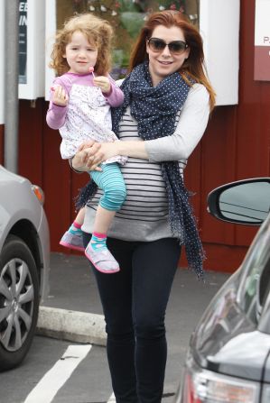 Alyson Hannigan roams around Brentwood with her daughter.