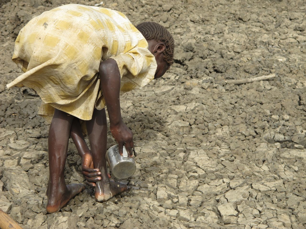 Camp residents are given just enough water to cook and wash with.