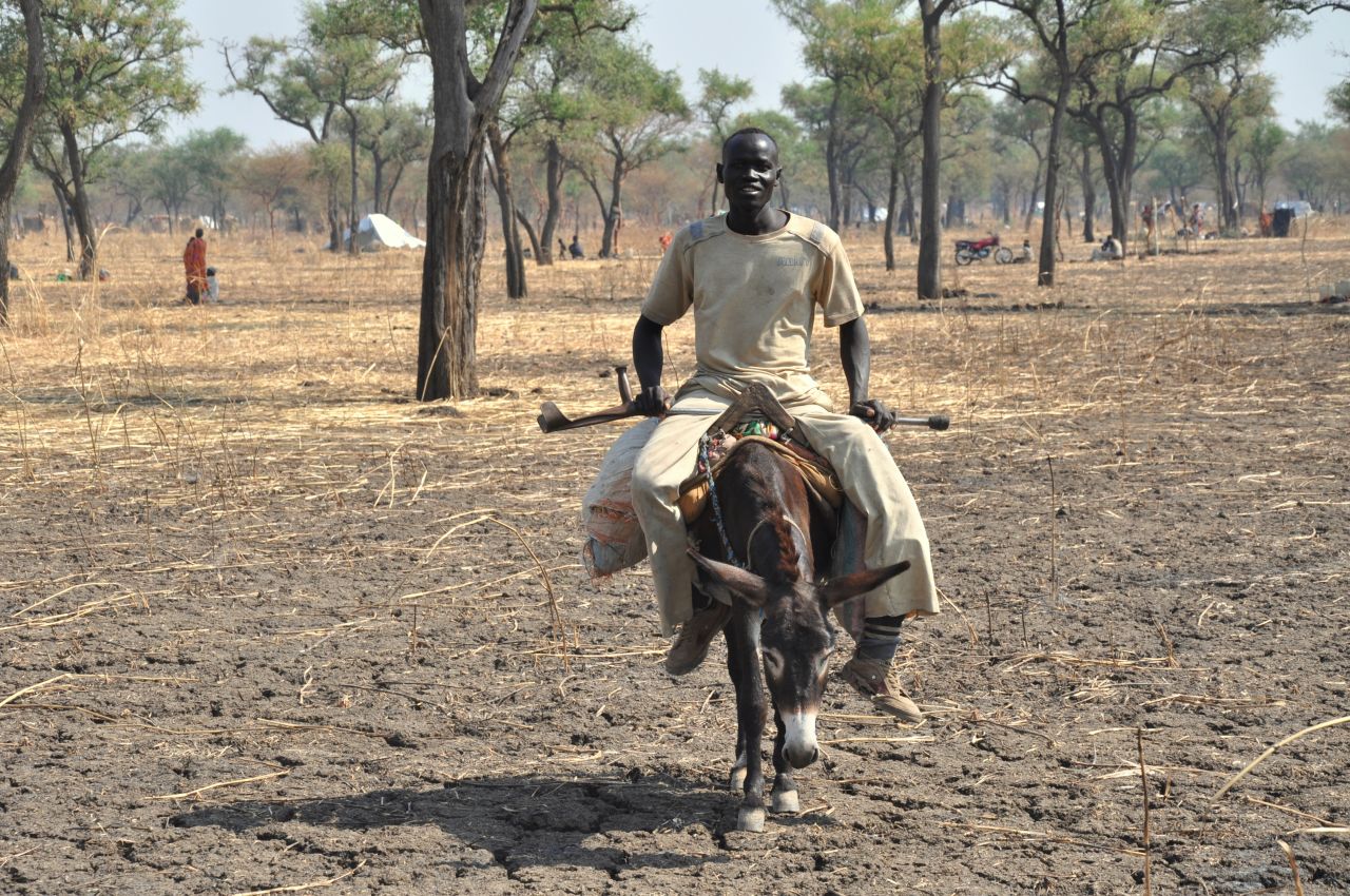 Hussein, who is disabled and unable to walk, travelled from the Blue Nile region of Sudan to Jamam on a donkey.