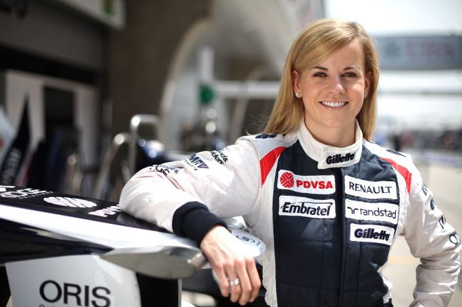In 2013, she was the first person to drive the team's new car.