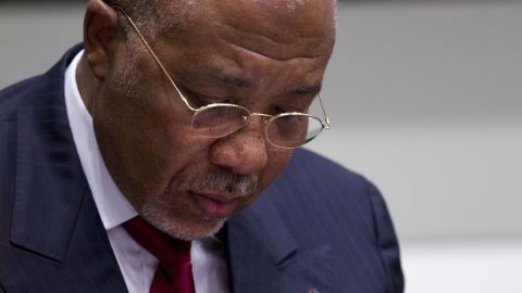Former Liberian President Charles Taylor waits for the start of the judgment hearing of his trial on April 26, 2012.