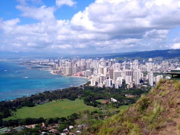 Hike up Diamond Head for a sweeping view of Honolulu.