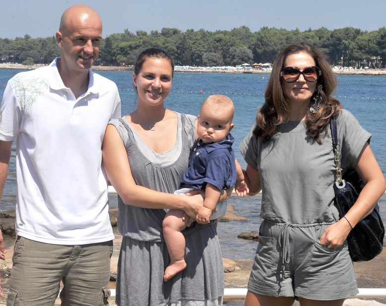 Ljubicic and wife Aida (holding their son Leonardo) with Slavica Radic, a fellow Croatian who is the former spouse of Formula One boss Bernie Ecclestone.