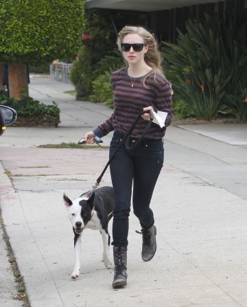 Amanda Seyfried leaves a dog daycare center in West Hollywood.