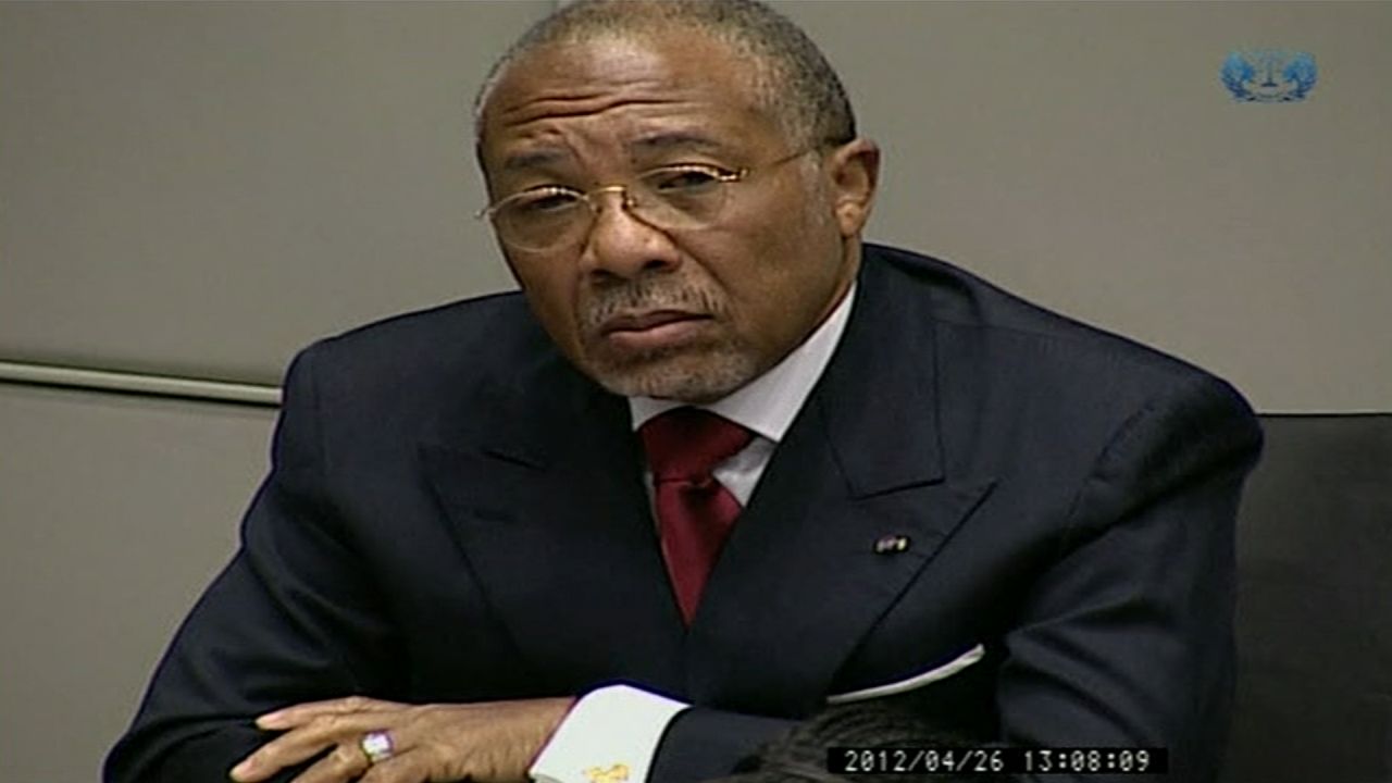 Charles Taylor listens as the verdict is read in his trial at the Special Court for Sierra Leone, April 26.