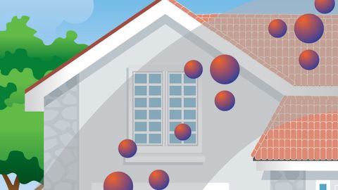 The company says chemicals in its smog-eating tiles react with nitrogen oxides released by vehicles, extracting them from the air and cleaning up the atmosphere, as this cartoon shows.