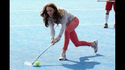 The newest addition of the British royal family, Catherine, Duchess of Cambridge, celebrates her first wedding anniversary with Prince William of Wales, Duke of Cambridge, this weekend. She's been on the move since her marriage, including playing field hockey with the British team in London on March 15.