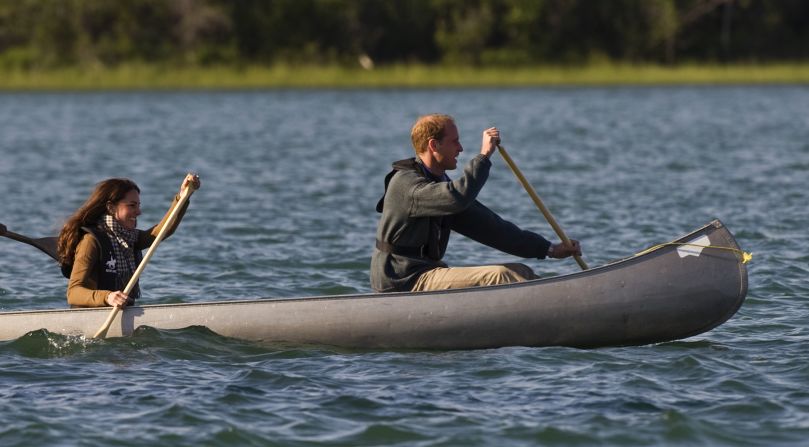 The royal couple's Canada trip included canoeing on Blatchford Lake.