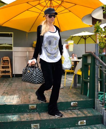 Paris Hilton grabs a beverage in West Hollywood.