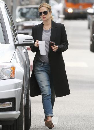 Drew Barrymore leaves her office in Los Angeles.