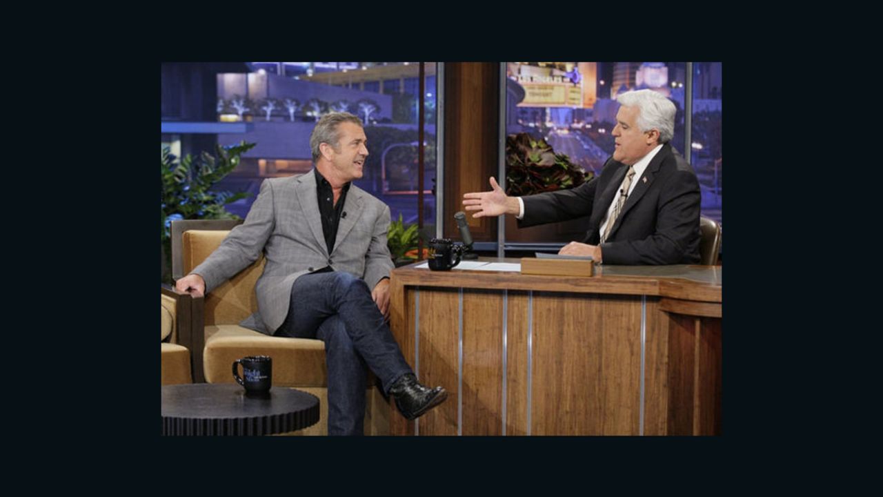 Mel Gibson, left, tells "Tonight Show" host Jay Leno, "I've got a little bit of a temper."