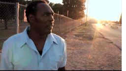 In the film "Uprising" Rodney King visits the site where he was beat by Los Angeles police.