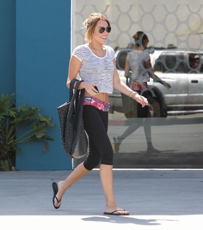 Miley Cyrus leaves pilates in Beverly Hills.