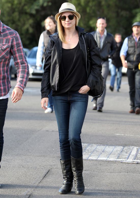 Emily VanCamp attends a rugby game in Sydney, Australia.