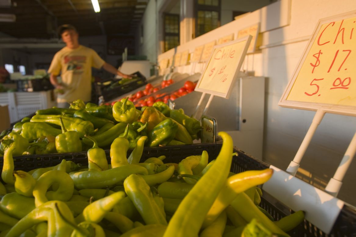 <strong>Pueblo, Colorado: </strong>A produce stand near Pueblo sells green chiles. In September, the town hosts a Chile & Frijoles Festival.