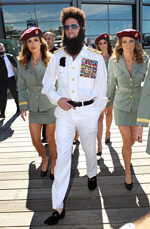 Sacha Baron Cohen arrives in Sydney as his character from "The Dictator."