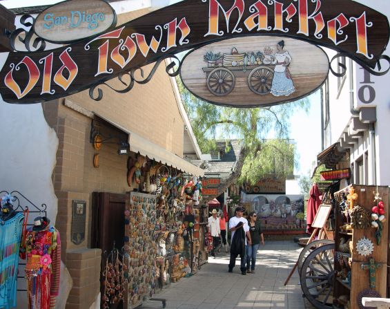 <strong>San Diego, California: </strong>Old Town San Diego is made up of preserved and restored adobe and wooden buildings.