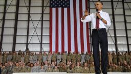 President  Obama speaks to troops during a visit to Bagram Air Field.