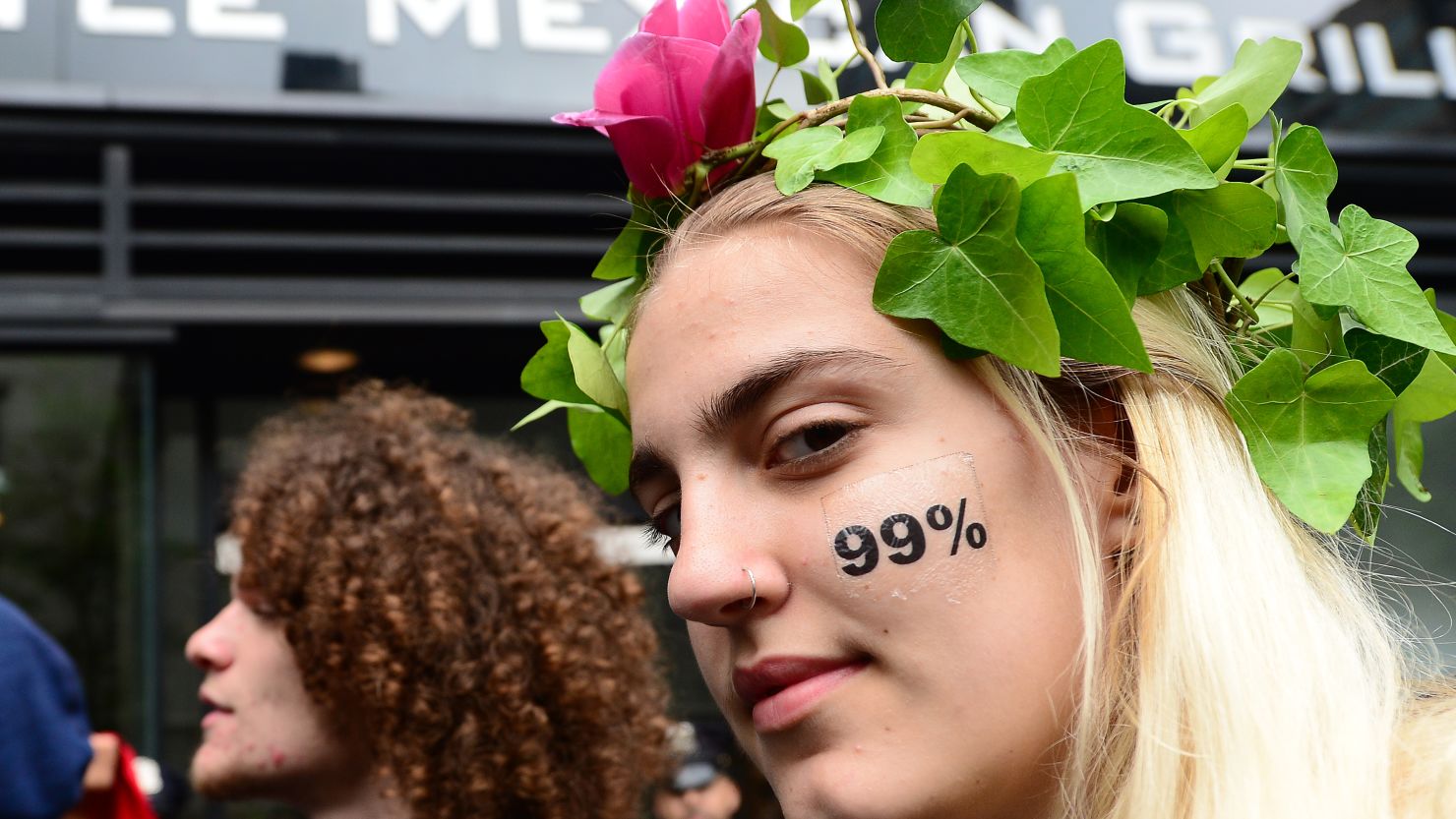 Occupy Wall Street participants stage a march as part of May Day celebrations in New York 