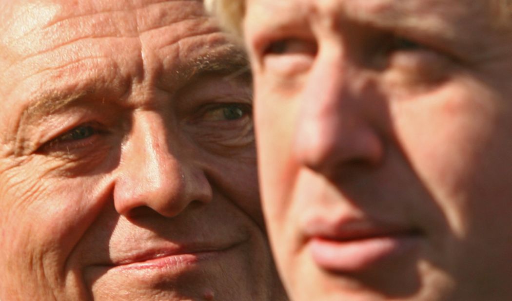 Mayoral candidates Ken Livingstone, left, and  Boris Johnson look on as they attend a media event in April in London. Livingstone has pledged to cancel orders for more Routemaster double-deckers if Londoners vote him back into power, although he will allow the current eight buses to remain in service. Johnson, the incumbent, has pledged to put more of the double-deckers on the streets.