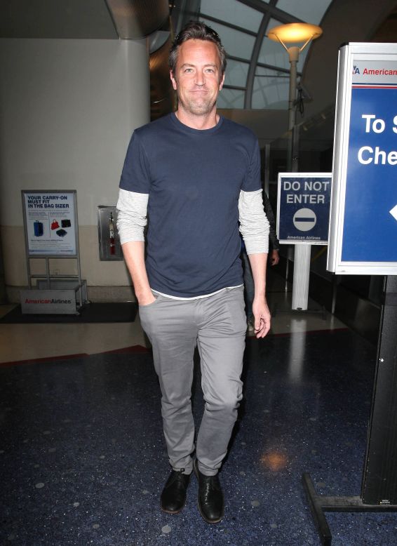Matthew Perry arrives in Los Angeles.