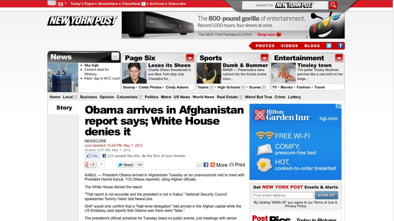 NY Post Obama story