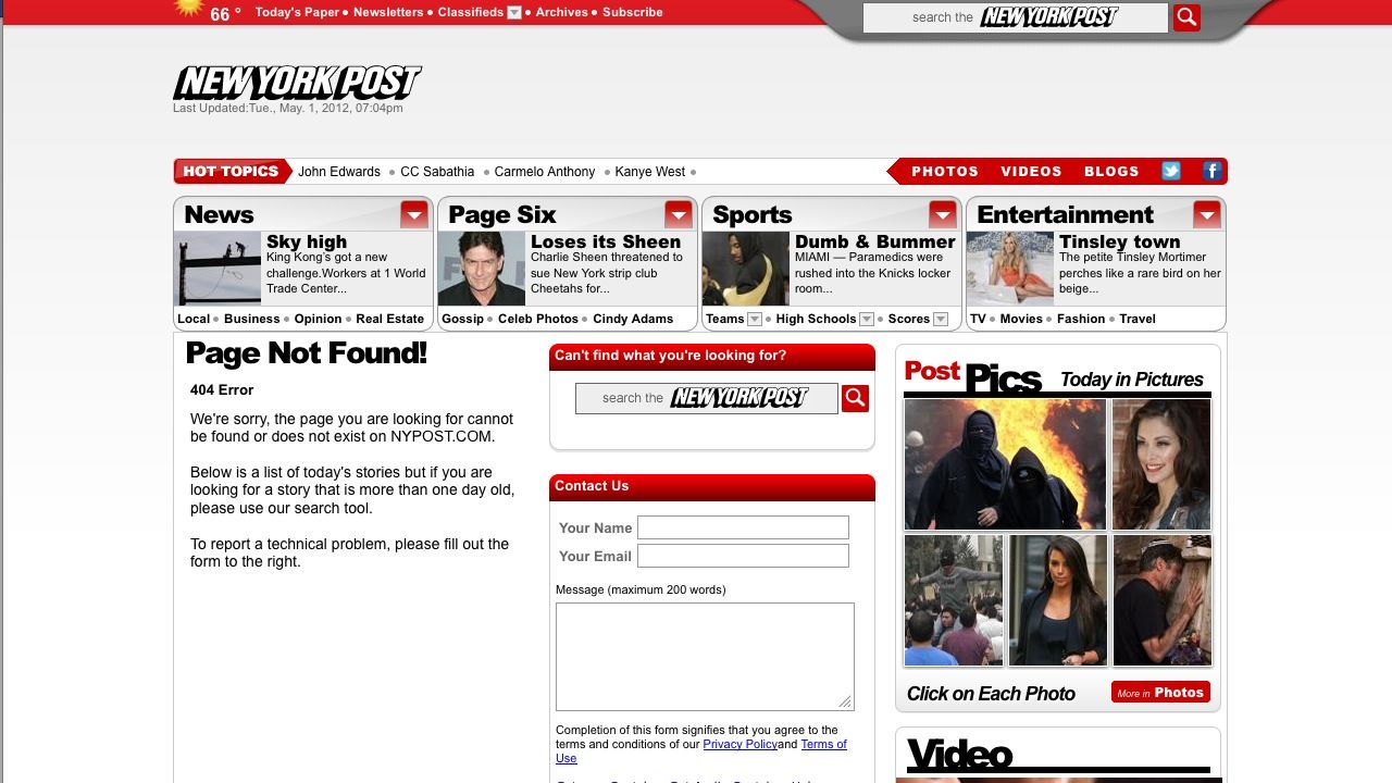 NY Post Not Foind