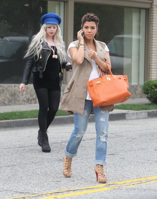Kourtney Kardashian goes shopping for baby merchandise in Hollywood.