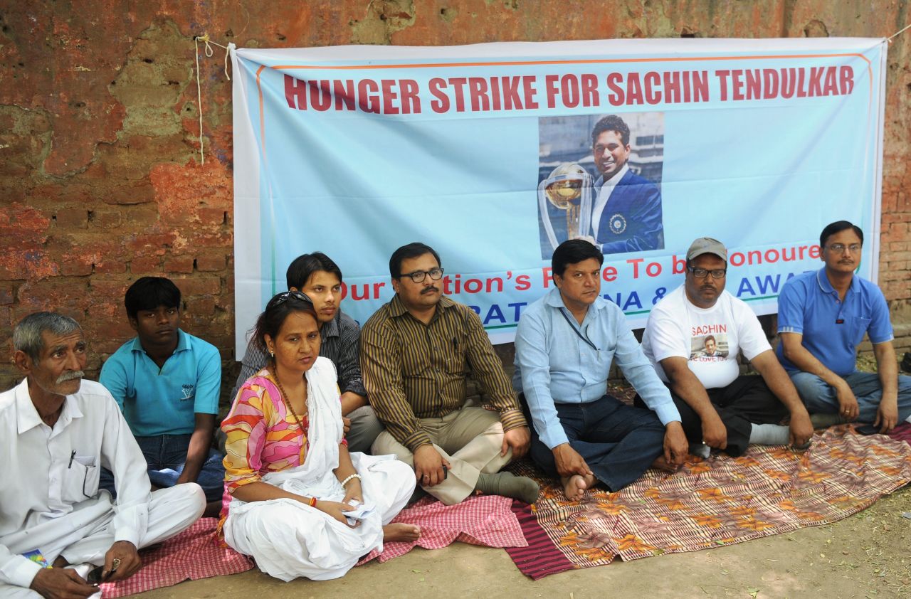 Tendulkar's supporters held a hunger strike on April 24, demanding the government award him India's highest civilian award. Chairperson Justice Markandey Katju hit back, arguing that giving the Bharat Ratna to cricketers and film stars who have "no social relevance" makes a mockery of the prize.