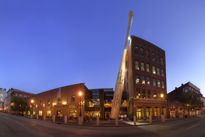 The world's largest bat marks the home of the Louisville Slugger Museum & Factory.