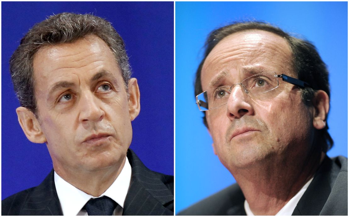 Nicolas Sarkozy and François Hollande. 