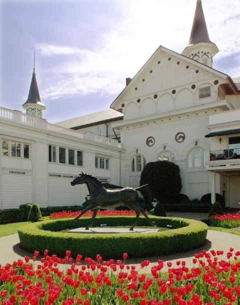 A statue of the first horse to win the derby, Aristides in 1875, now stands at Churchill Downs. African-Americans have played an integral role in the history of the race, with the first won by  jockey Oliver Lewis and  trainer Ansel Williamson, who was a freed slave.