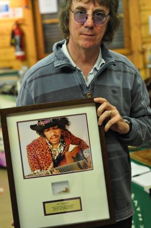 A shaving from Jimi Hendrix's guitar donated by Keith Smart.