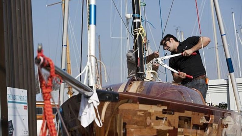 The 30 foot yacht is designed like a high performance sailing boat.