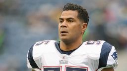 SEATTLE - DECEMBER 07: (FILE PHOTO) Junior Seau #55 of the New England Patriots jogs on the field before the game against the Seattle Seahawks on December 7, 2008 at Qwest Field in Seattle, Washington. The Patriots defeated the Seahawks 24-21. Former linebacker for the San Diego Chargers, Junior Seau, was found dead at his home on May 2, 2012, one of eight former team members of the 1994 San Diego Chargers to die. According to reports, Seau had died from a self-inflicted gun shot wound to the chest. (Photo by Otto Greule Jr/Getty Images)