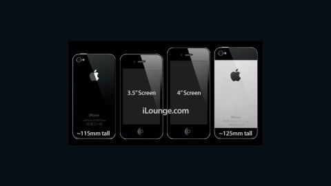 Apple news site iLounge released these images of what a longer iPhone, on the right, might look like.