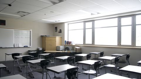 empty classroom high school 