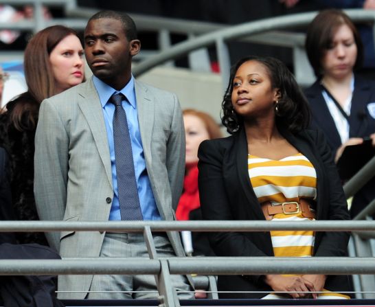 Fabrice Muamba attended the match, which was played less than two months after he collapsed on the pitch after suffering cardiac arrest in his team Bolton's FA Cup quarterfinal against Tottenham.