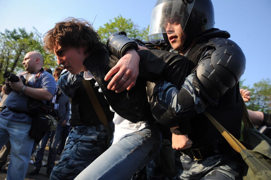 More than 250 people were arrested, Moscow police said.