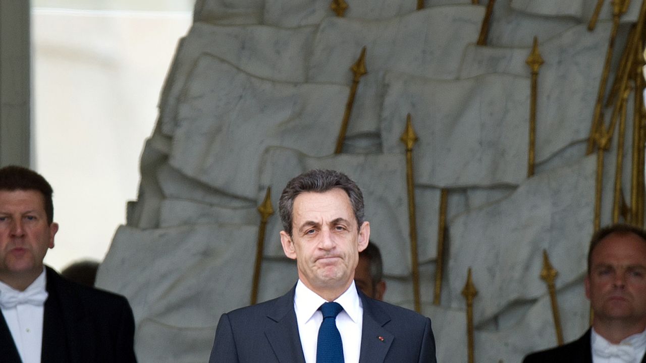 French President Nicolas Sarkozy awaits the Ivorian president on May 7, in Paris, one day after his election defeat.