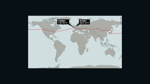 Sarah Outen's round the world route