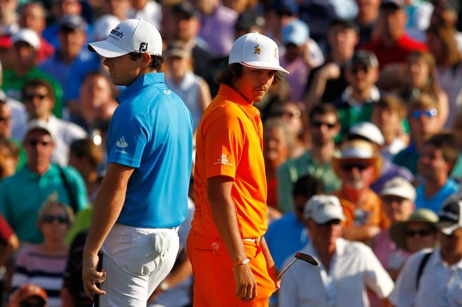 McIlroy (left) won at Quail Hollow in 2010 for his first PGA Tour victory, but lost out to Fowler in the rookie of the year award. 